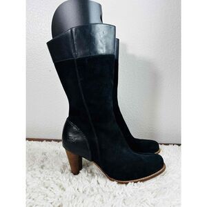 UGG Womens Heeled Knee-High Boots Suede Black Size US 10